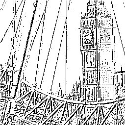 Line drawing made by processing the Big Ben photo