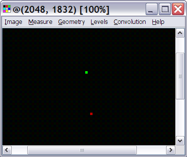 Magnified view of defective pixels in RAW data
