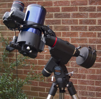Canon EOS 5D piggyback on Meade ETX125 on HEQ5 mount