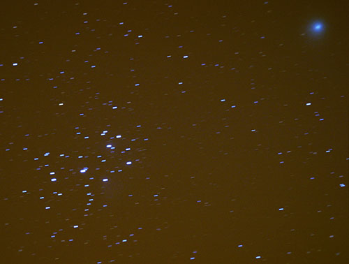 Comet Machholz near the Pleiades