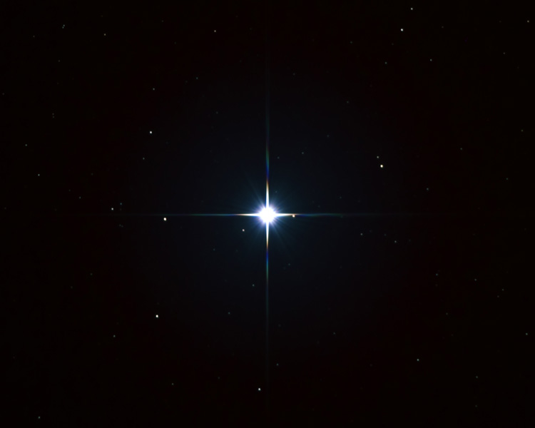 Vega, prime focus view with 254mm telescope